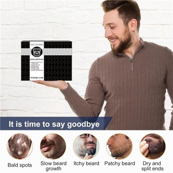 Beard Growth Kit - Beard Kit for Men W/Handmade Beard Growth Oil, Beard Balm - Picture 3 of 8